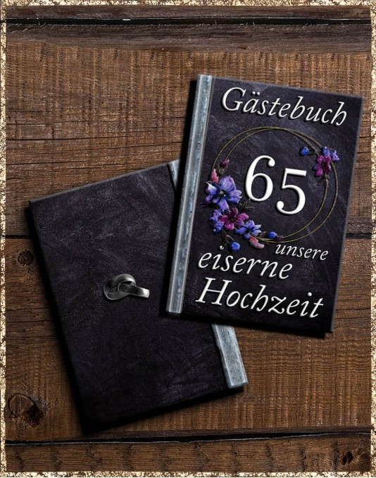 65 Jahre - eiserne Hochzeit - Gästebuch Eisenblüte